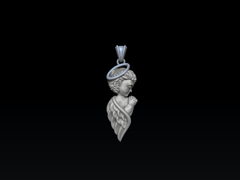 Praying Baby Angel Pendant 3D print model 3D Print Model