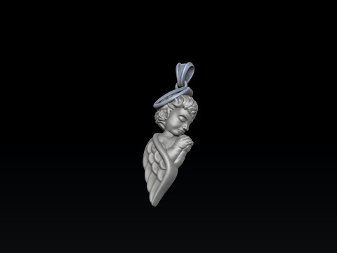 Praying Baby Angel Pendant 3D print model 3D Print Model