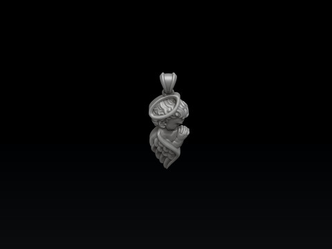 Praying Baby Angel Pendant 3D print model 3D Print Model