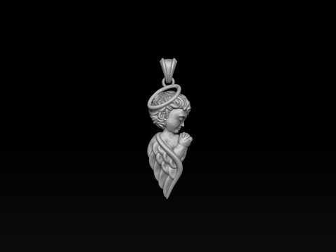Praying Baby Angel Pendant 3D print model 3D Print Model