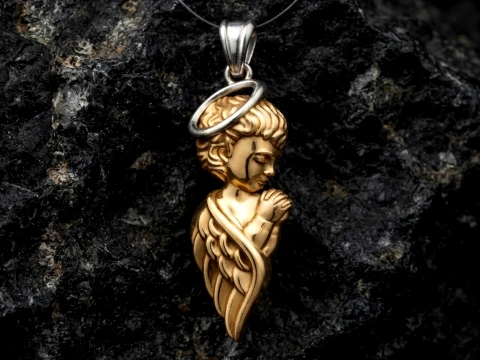 Praying Baby Angel Pendant 3D print model 3D Print Model