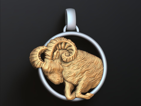 Zodiac Horoscope Aries Pendant 3D print model 3D Print Model