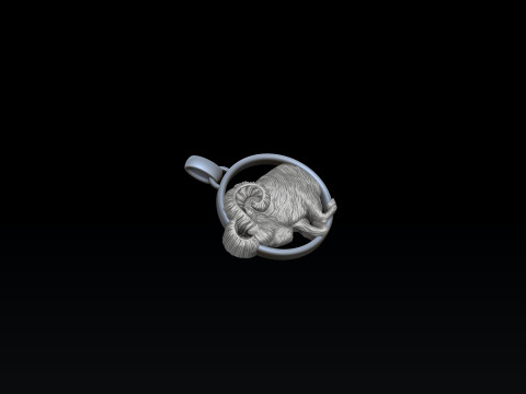 Zodiac Horoscope Aries Pendant 3D print model 3D 打印模型