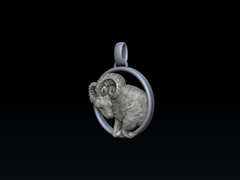 Zodiac Horoscope Aries Pendant 3D print model 3D 打印模型