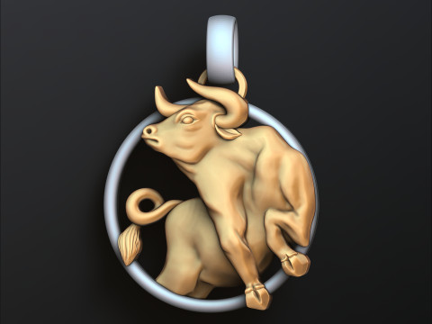 Zodiac Horoscope Taurus Pendant 3D print model 3Dプリントモデル