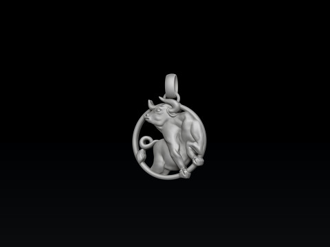 Zodiac Horoscope Taurus Pendant 3D print model 3D Druckmodell
