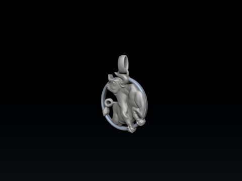 Zodiac Horoscope Taurus Pendant 3D print model 3D Druckmodell