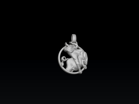 Zodiac Horoscope Taurus Pendant 3D print model 3D Druckmodell