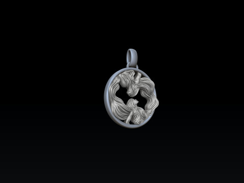 Zodiac Horoscope Gemini Pendant 3D print model 3D प्रिंट मॉडल