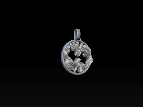 Zodiac Horoscope Gemini Pendant 3D print model 3D Print Model