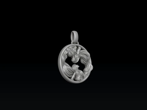 Zodiac Horoscope Gemini Pendant 3D print model 3D Print Model