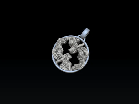 Zodiac Horoscope Gemini Pendant 3D print model 3D Print Model