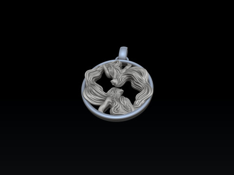 Zodiac Horoscope Gemini Pendant 3D print model 3D प्रिंट मॉडल