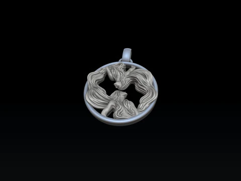 Zodiac Horoscope Gemini Pendant 3D print model 3D Print Model