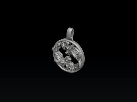 Zodiac Horoscope Gemini Pendant 3D print model 3D प्रिंट मॉडल