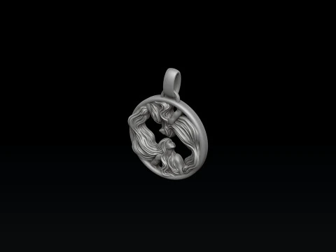 Zodiac Horoscope Gemini Pendant 3D print model 3D Print Model