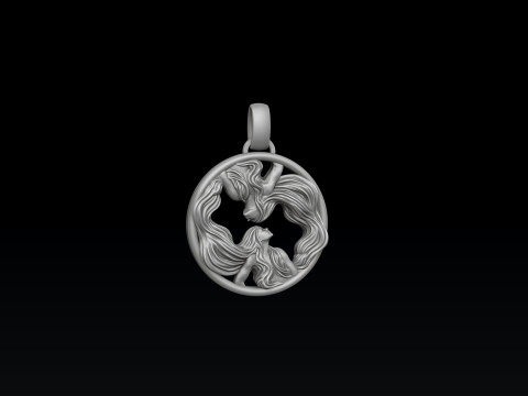Zodiac Horoscope Gemini Pendant 3D print model 3D प्रिंट मॉडल
