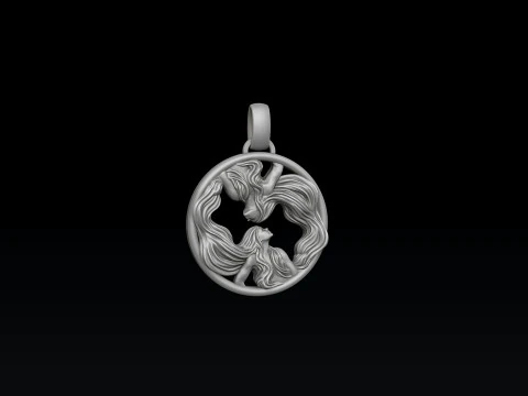 Zodiac Horoscope Gemini Pendant 3D print model 3D Print Model