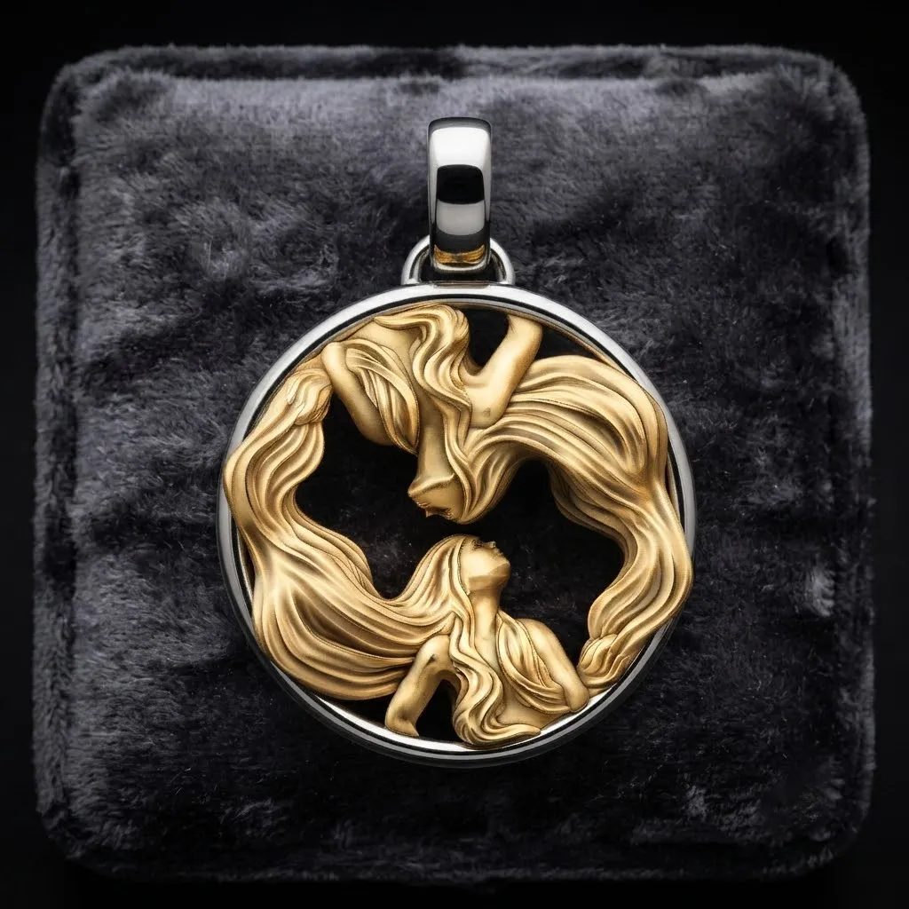 Zodiac Horoscope Gemini Pendant 3D print model 3D Print Model .c4d .max .obj .3ds .fbx .stl .blend 