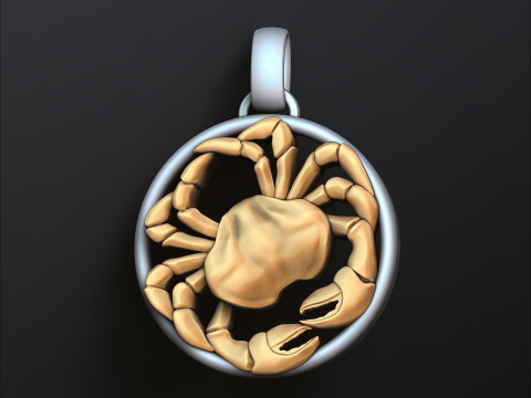 Zodiac Horoscope Cancer Pendant 3D print model 3Dプリントモデル