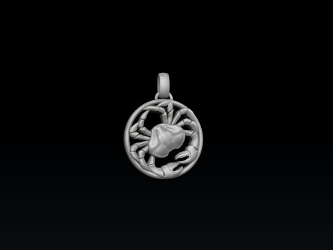 Zodiac Horoscope Cancer Pendant 3D print model 3Dプリントモデル
