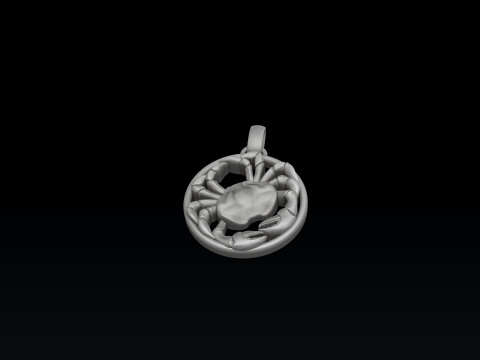 Zodiac Horoscope Cancer Pendant 3D print model 3Dプリントモデル