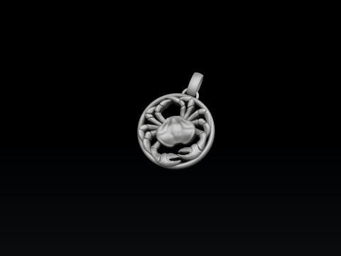 Zodiac Horoscope Cancer Pendant 3D print model 3Dプリントモデル