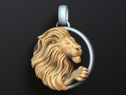 Zodiac Horoscope Leo Pendant 3D print model 3Dプリントモデル