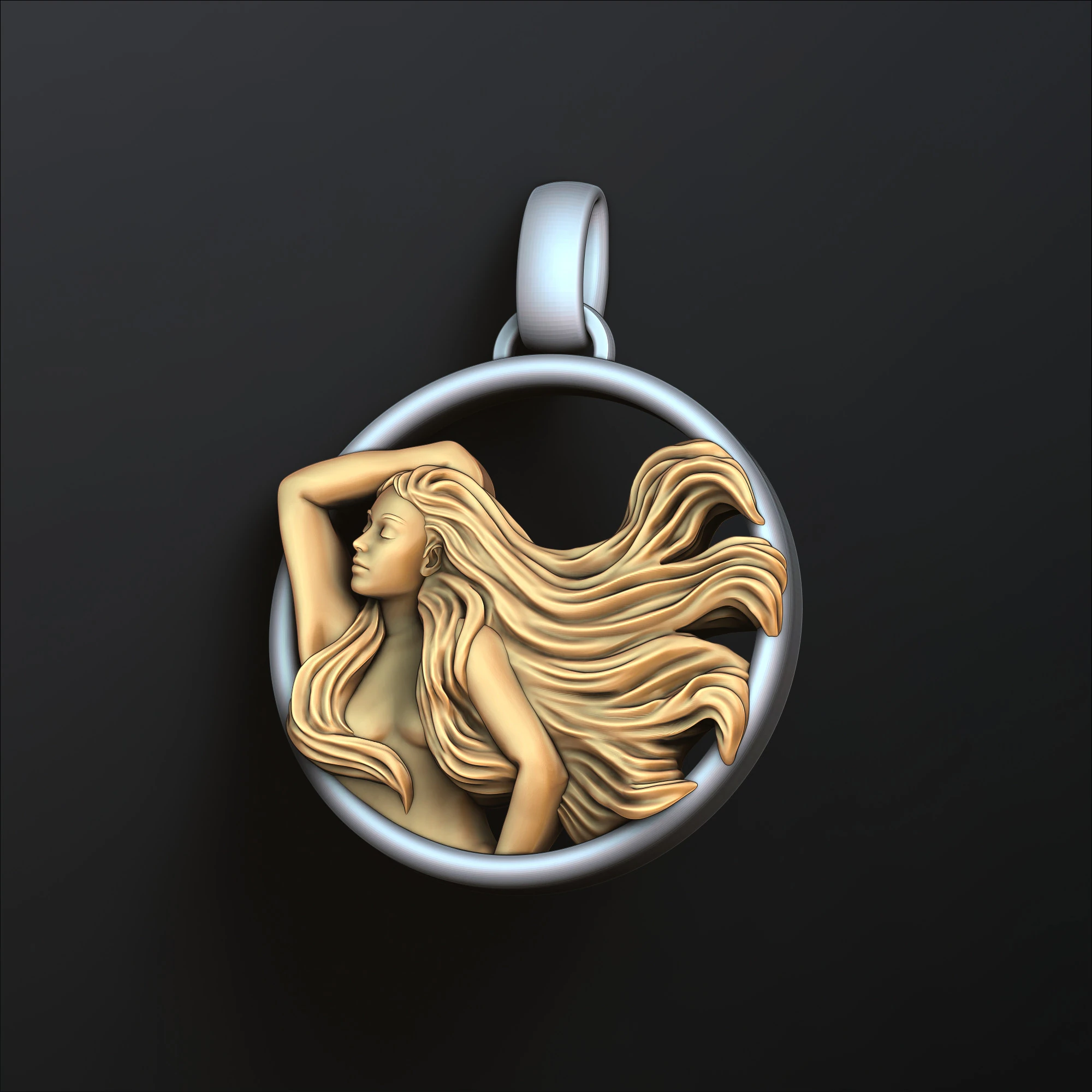 Hor&oacute;scopo do Zod&iacute;aco Virgem Pingente modelo de impress&atilde;o 3D Modelo de Impressão 3D .c4d .max .obj .3ds .fbx .stl .blend 