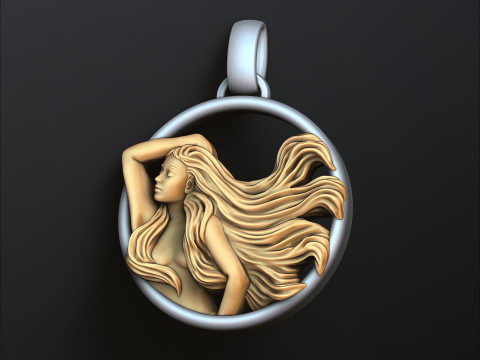 Zodiac Horoscope Virgo Pendant 3D print model Model Cetak 3D