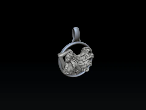 Hor&oacute;scopo do Zod&iacute;aco Virgem Pingente modelo de impress&atilde;o 3D Modelo de Impressão 3D