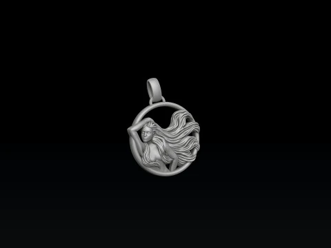 Hor&oacute;scopo do Zod&iacute;aco Virgem Pingente modelo de impress&atilde;o 3D Modelo de Impressão 3D