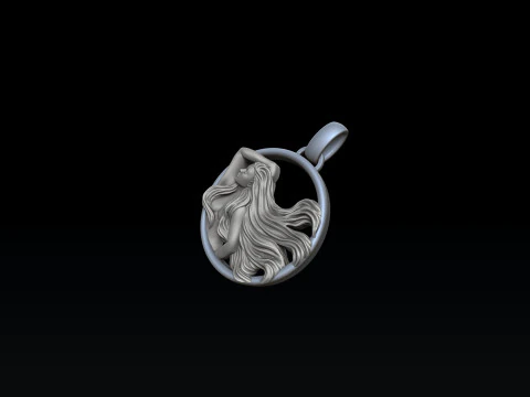 Hor&oacute;scopo do Zod&iacute;aco Virgem Pingente modelo de impress&atilde;o 3D Modelo de Impressão 3D