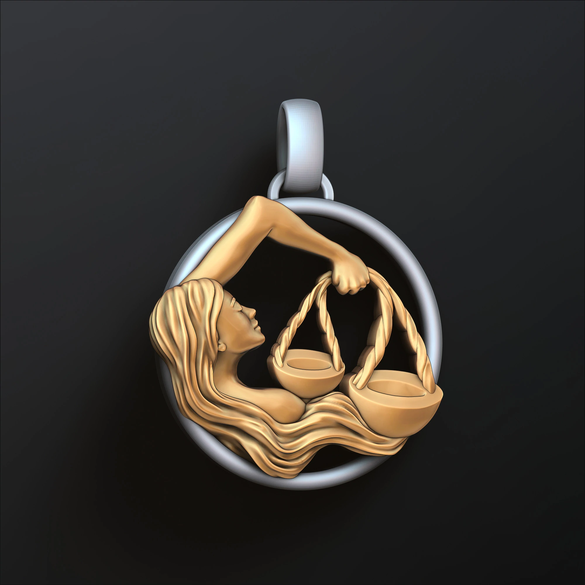 Zodiac Horoscope Libra Pendant 3D print model 3D Print Model .c4d .max .obj .3ds .fbx .stl .blend 