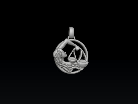 Zodiac Horoscope Libra Pendant 3D print model 3D Принт Модель