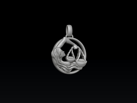 Zodiac Horoscope Libra Pendant 3D print model 3D Принт Модель