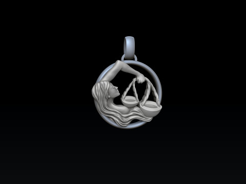 Zodiac Horoscope Libra Pendant 3D print model 3D Принт Модель