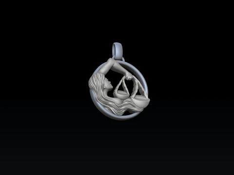 Zodiac Horoscope Libra Pendant 3D print model 3D Print Model