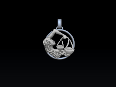 Zodiac Horoscope Libra Pendant 3D print model 3D Принт Модель