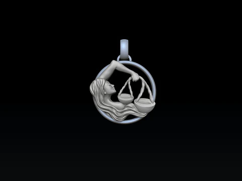 Zodiac Horoscope Libra Pendant 3D print model 3D Print Model
