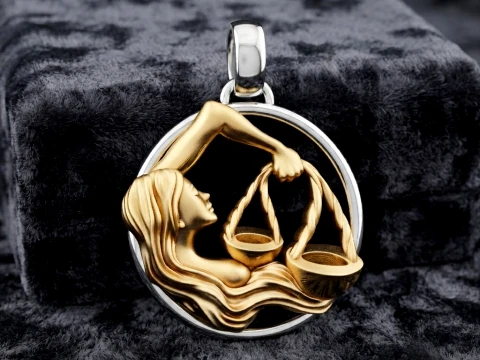 Sternzeichen Horoskop Waage Anhänger 3D-Druckmodell 3D Druckmodell