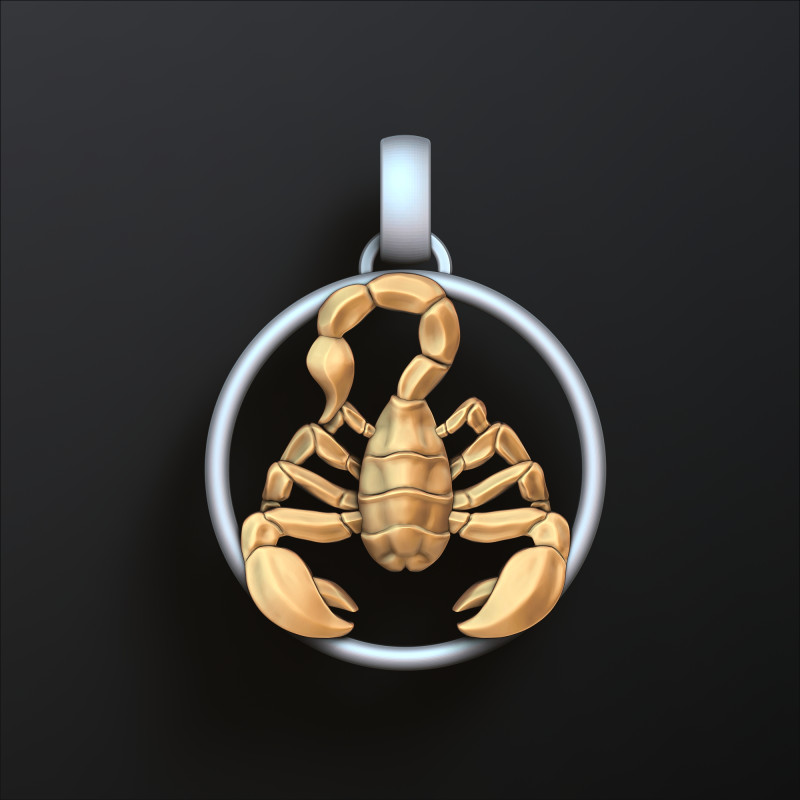 Zodiac Horoscope Scorpio Pendant 3D print model 3D-printmodel .c4d .max .obj .3ds .fbx .stl .blend