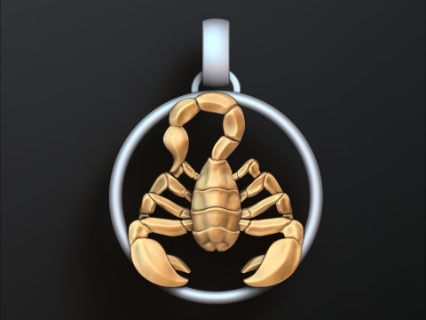 Zodiac Horoscope Scorpio Pendant 3D print model 3D Print Model