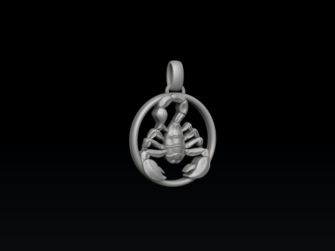 Zodiac Horoscope Scorpio Pendant 3D print model 3D-printmodel
