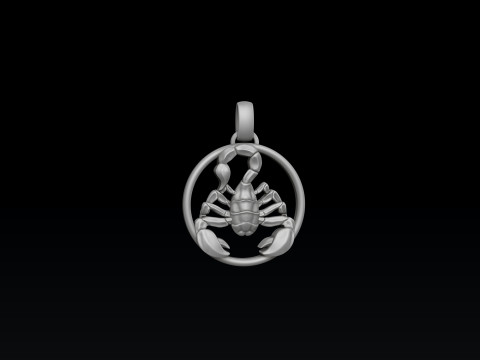 Zodiac Horoscope Scorpio Pendant 3D print model 3D-printmodel