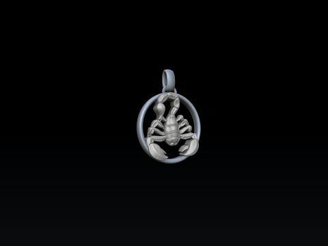 Zodiac Horoscope Scorpio Pendant 3D print model 3D-printmodel