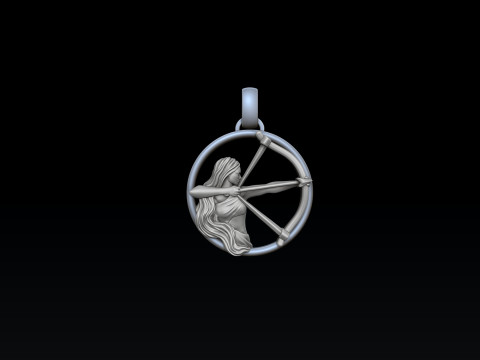 Zodiac Horoscope Sagittarius Pendant 3D print model 3Dプリントモデル