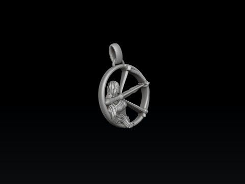 Zodiac Horoscope Sagittarius Pendant 3D print model 3Dプリントモデル