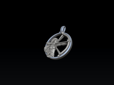 Zodiac Horoscope Sagittarius Pendant 3D print model 3Dプリントモデル