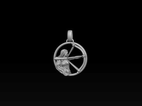 Zodiac Horoscope Sagittarius Pendant 3D print model 3Dプリントモデル